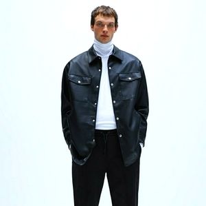 NEW ZARA FAUX LEATHER SHIRT/JACKET  LARGE